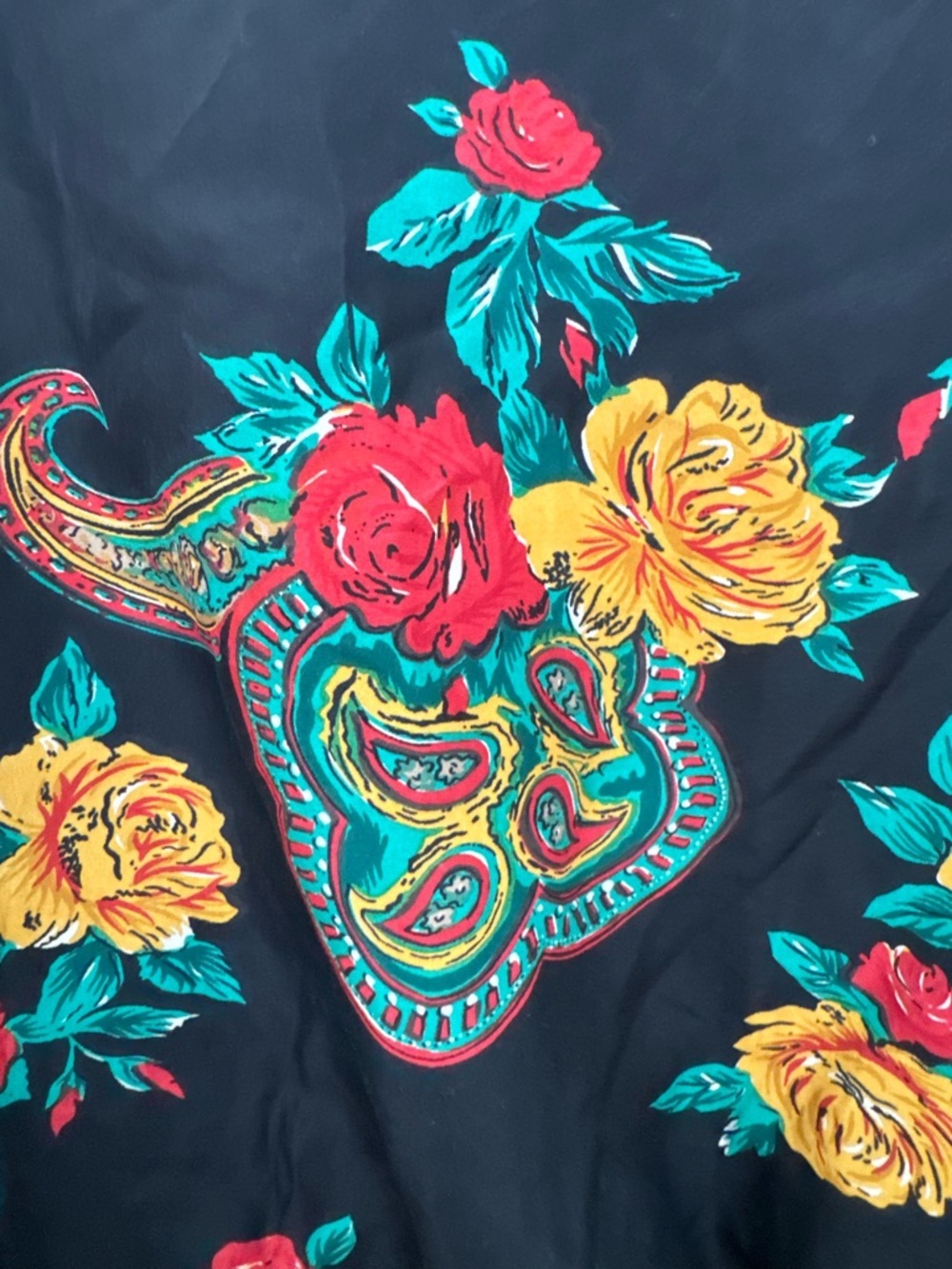 Vintage 90s Activewear Floral Silk Bomber Jacket Roses High Funnel Neck - Picture 6 of 6